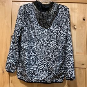 Black and White Hooded Jacket XS